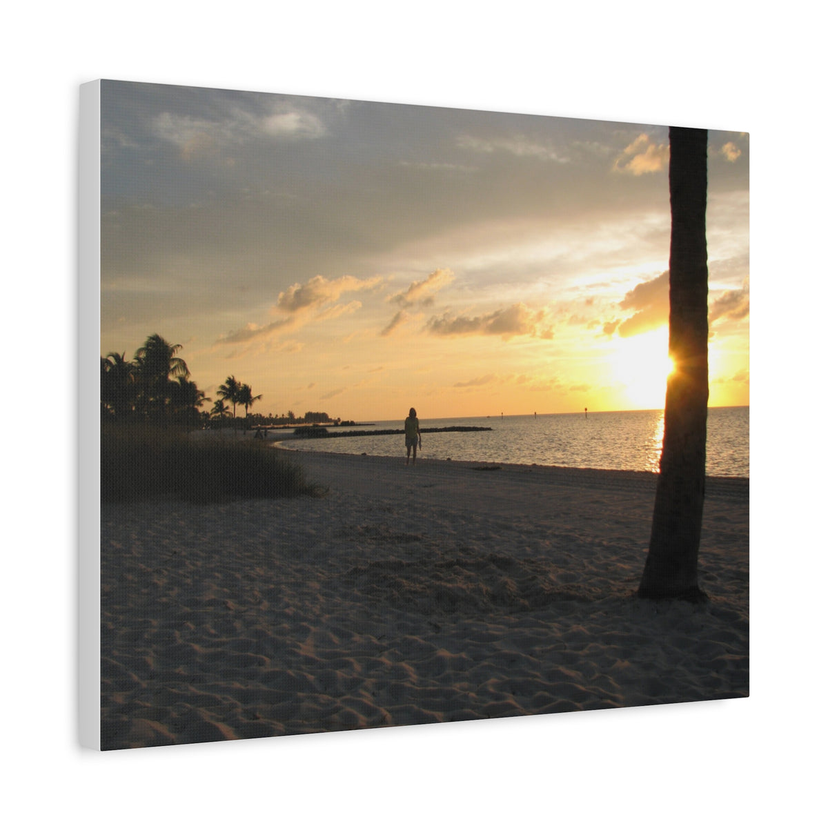Sunset Beach Stretched Canvas Wall Art