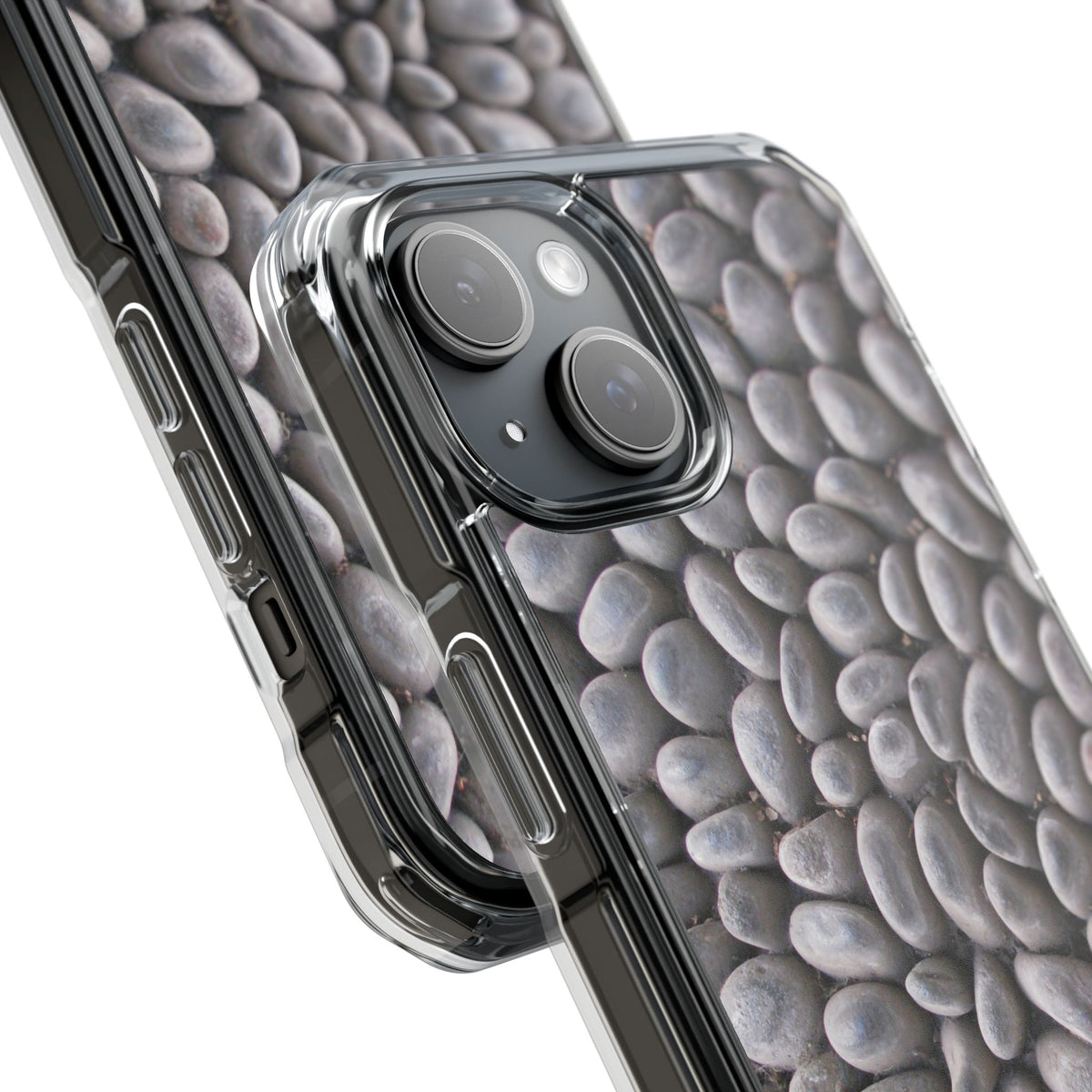Gray Pebble Pattern Phone Case | Magnetic Clear Impact Case