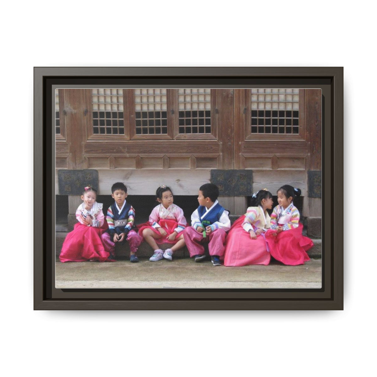 Framed Canvas Korean Hanbok Children Wall Art
