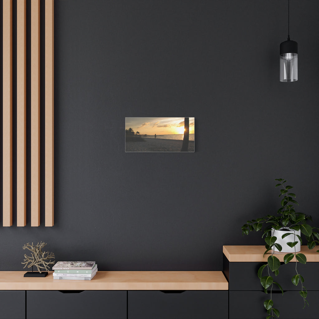 Sunset Beach Stretched Canvas Wall Art