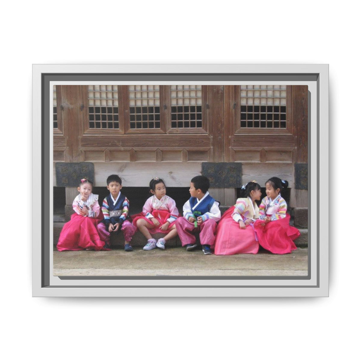Framed Canvas Korean Hanbok Children Wall Art