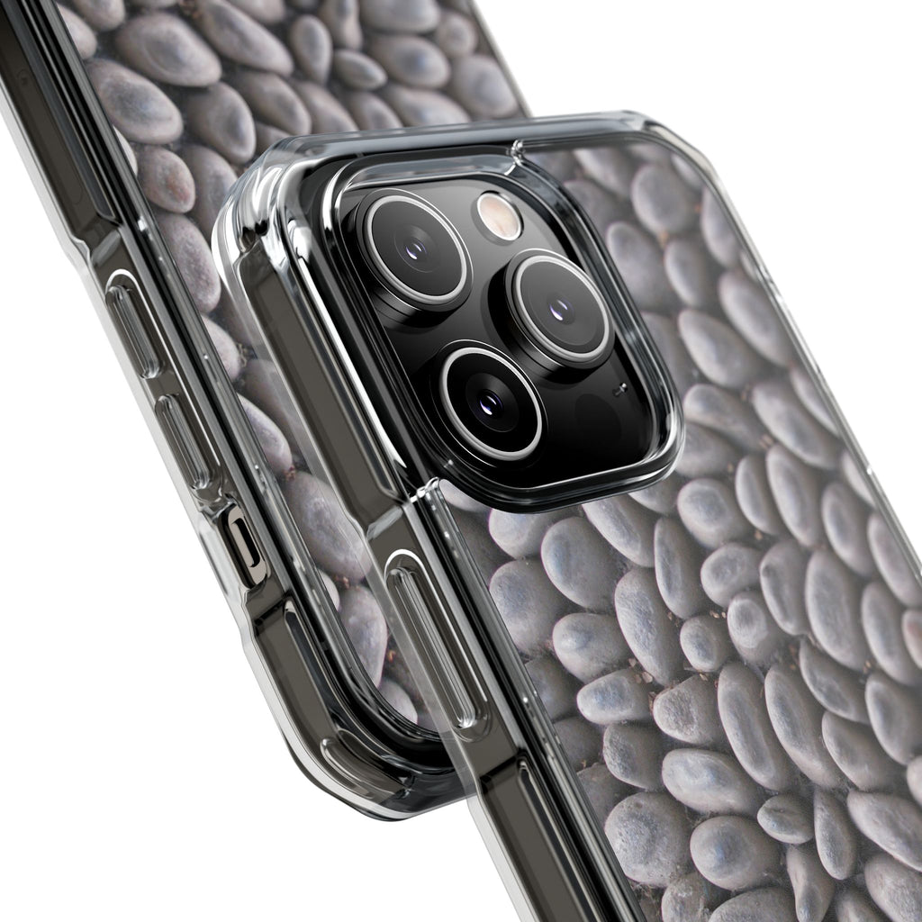 Gray Pebble Pattern Phone Case | Magnetic Clear Impact Case