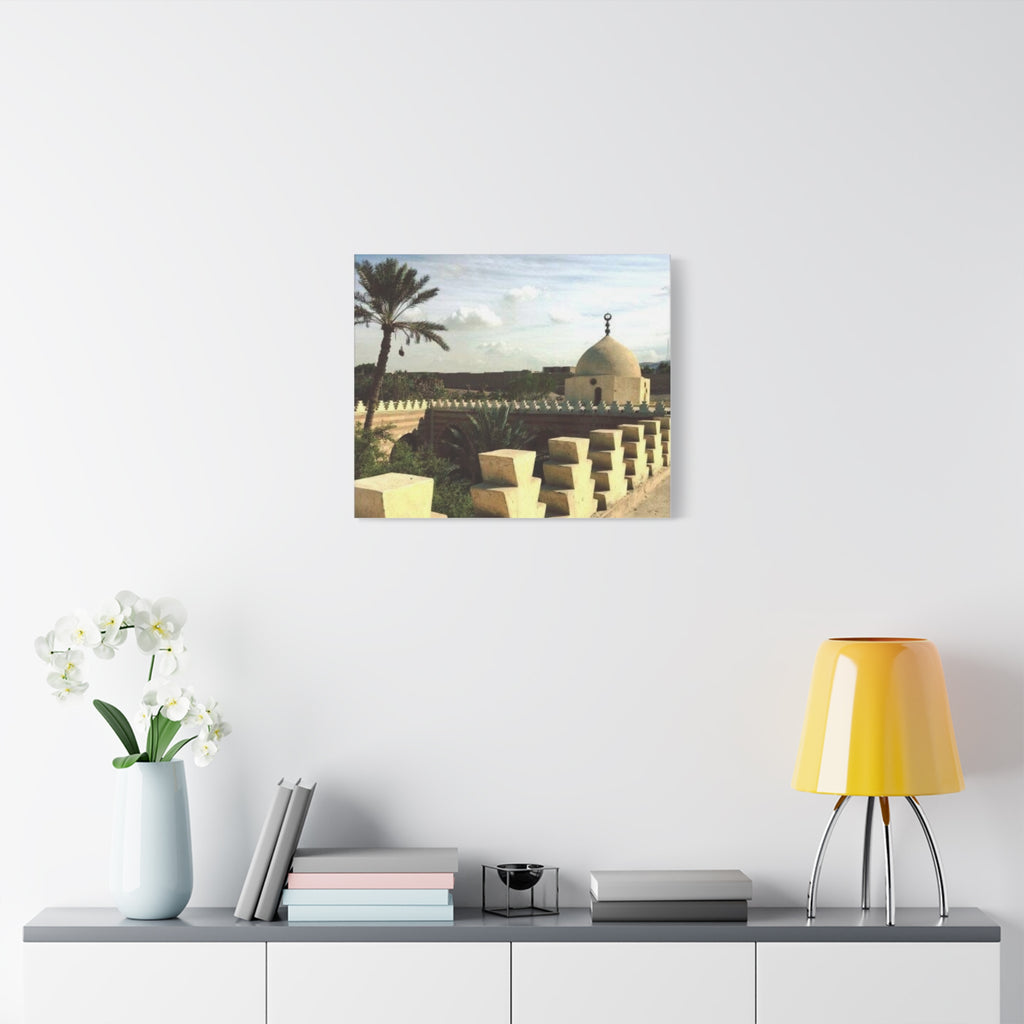 Desert Mosque Landscape Matte Canvas