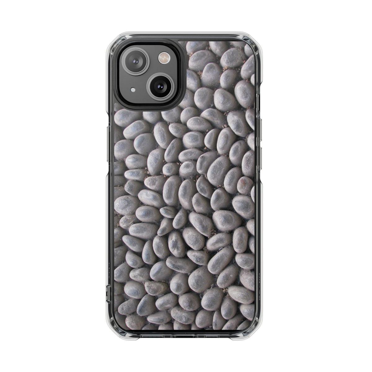Gray Pebble Pattern Phone Case | Magnetic Clear Impact Case
