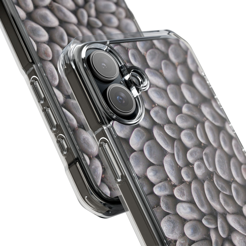 Gray Pebble Pattern Phone Case | Magnetic Clear Impact Case