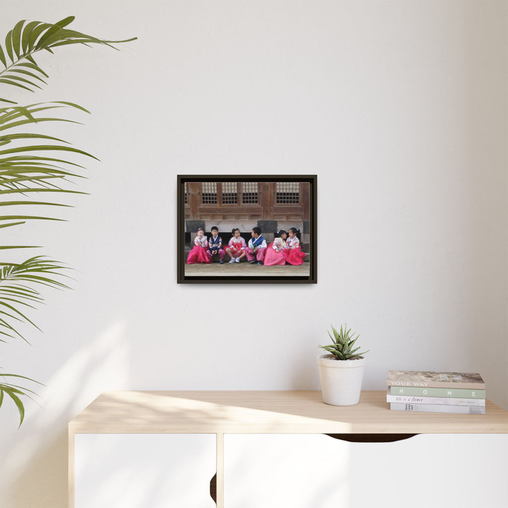 Framed Canvas Korean Hanbok Children Wall Art