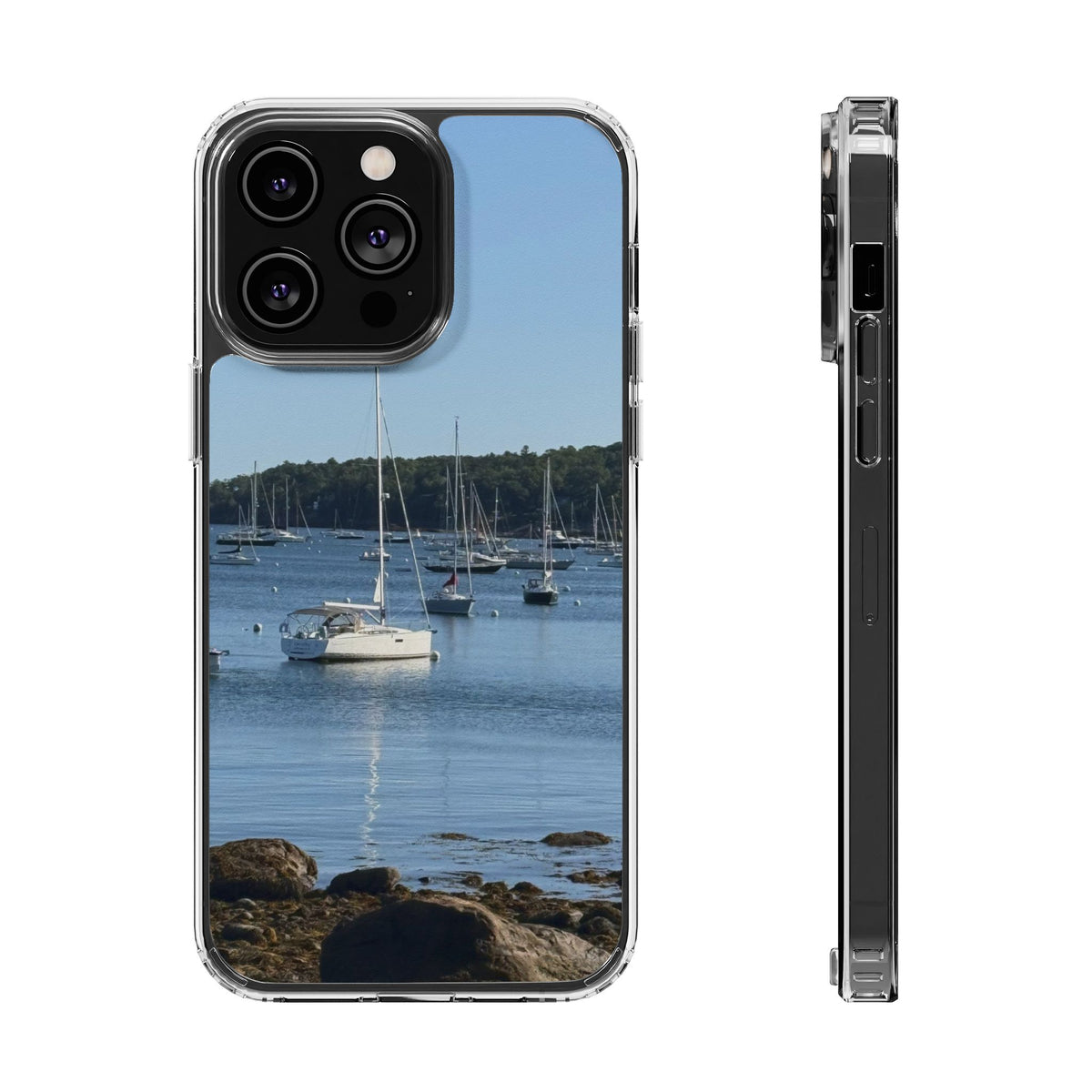 Sailboats on Harbor Phone Case | Clear Magnetic Case