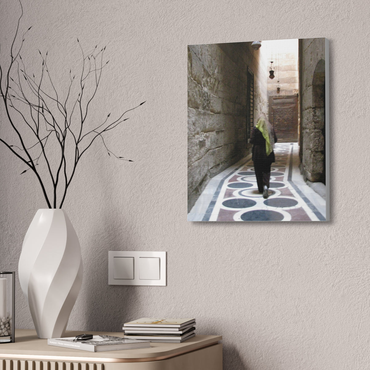 Stretched Canvas Wall Art – Historic Stone Alleyway Photography