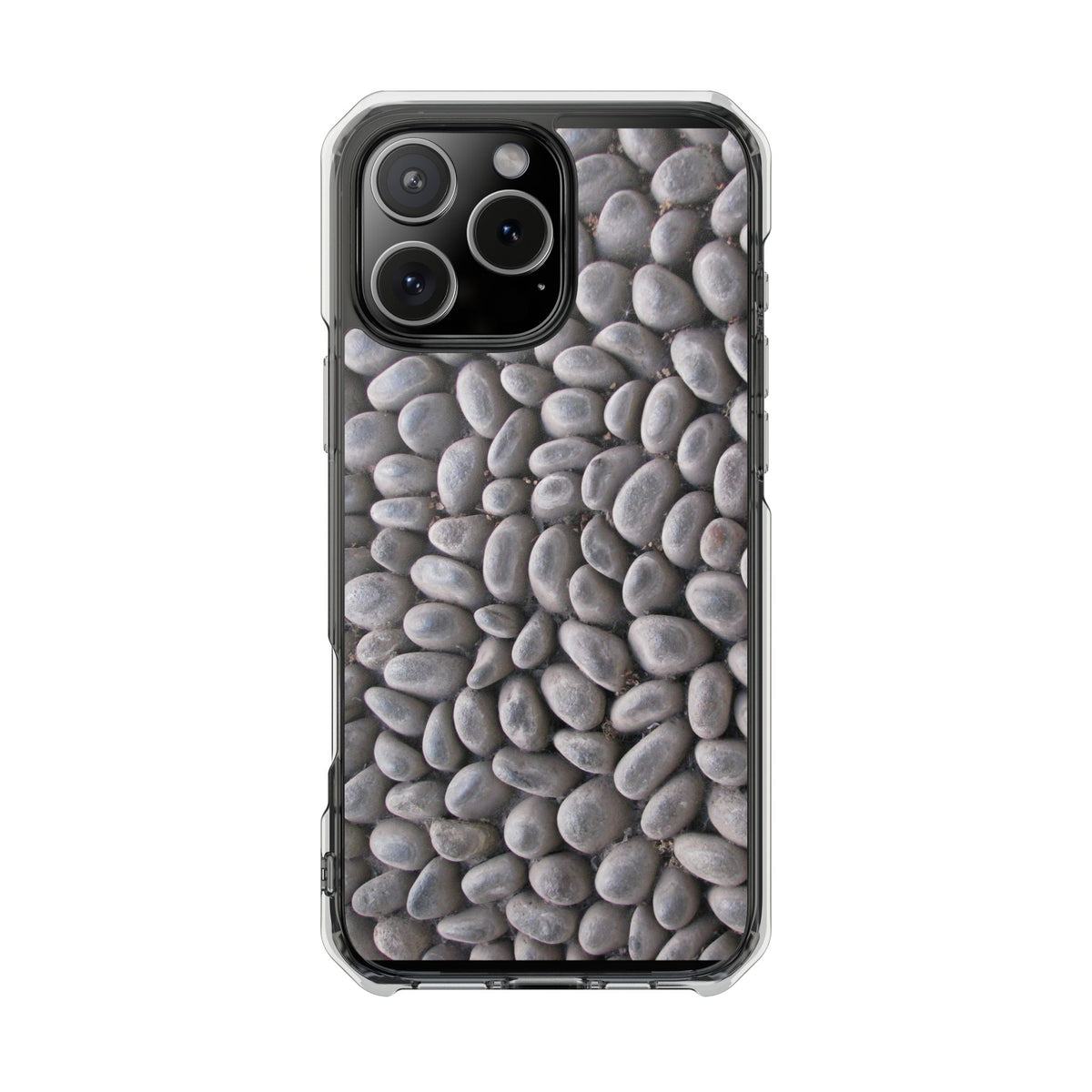 Gray Pebble Pattern Phone Case | Magnetic Clear Impact Case