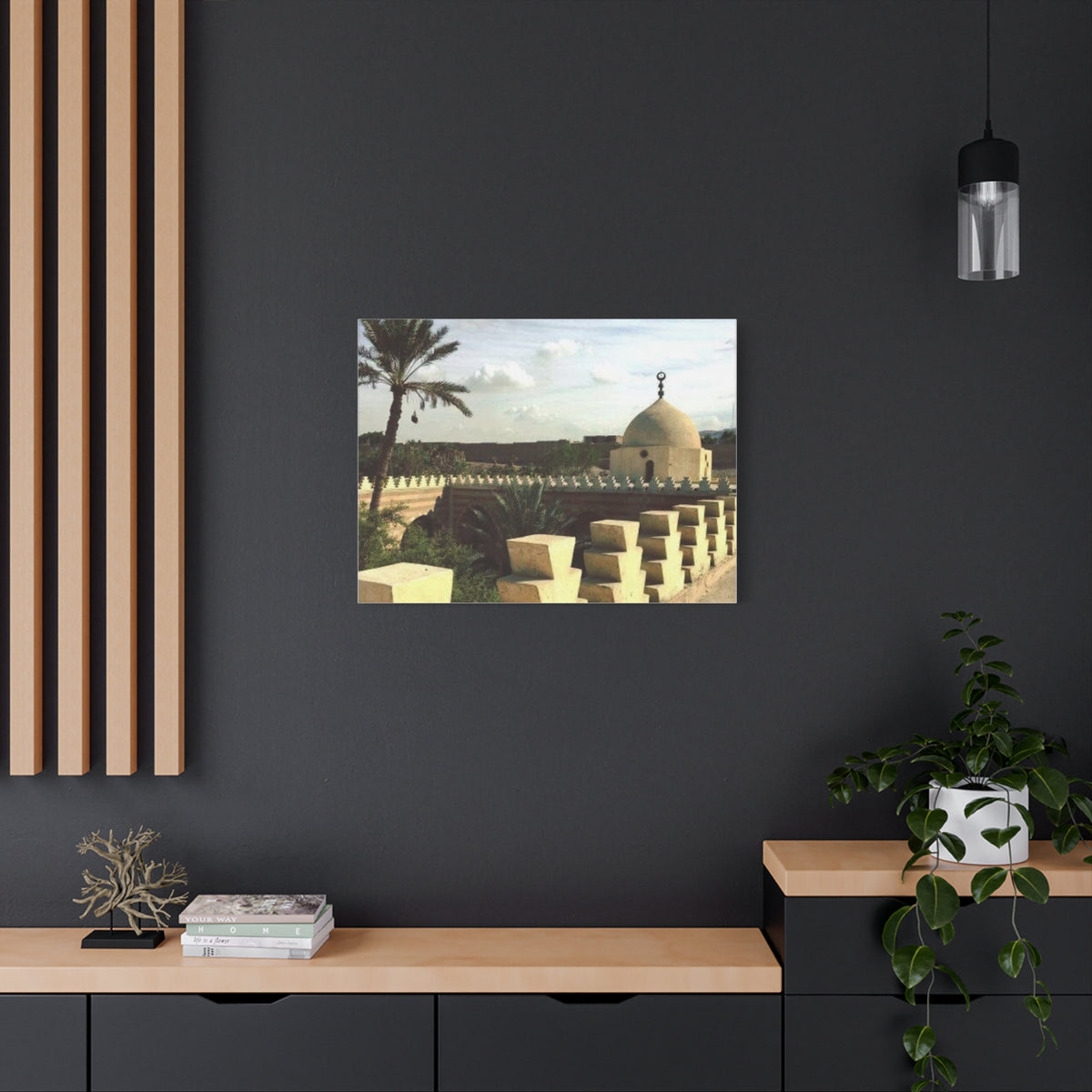 Desert Mosque Landscape Matte Canvas