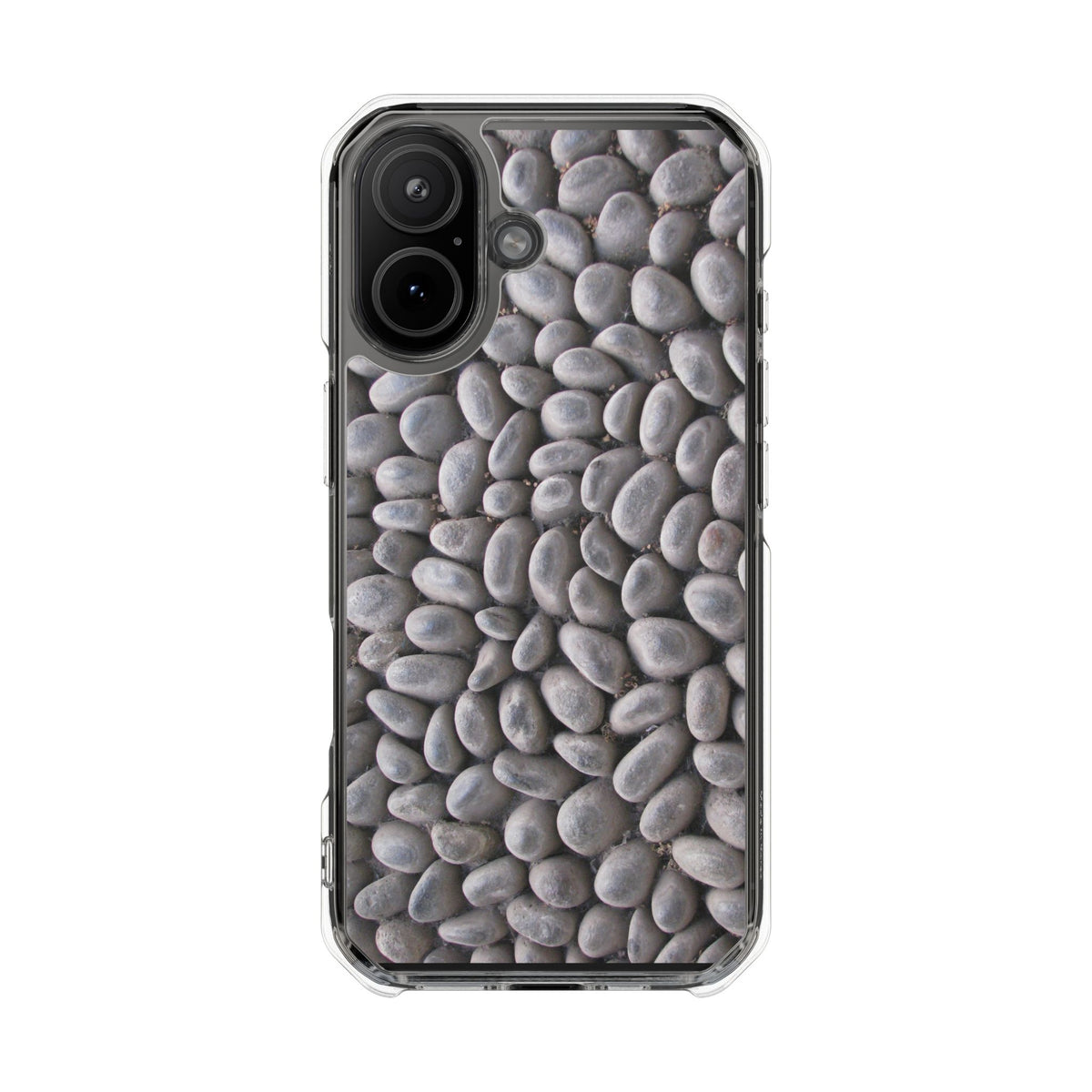 Gray Pebble Pattern Phone Case | Magnetic Clear Impact Case