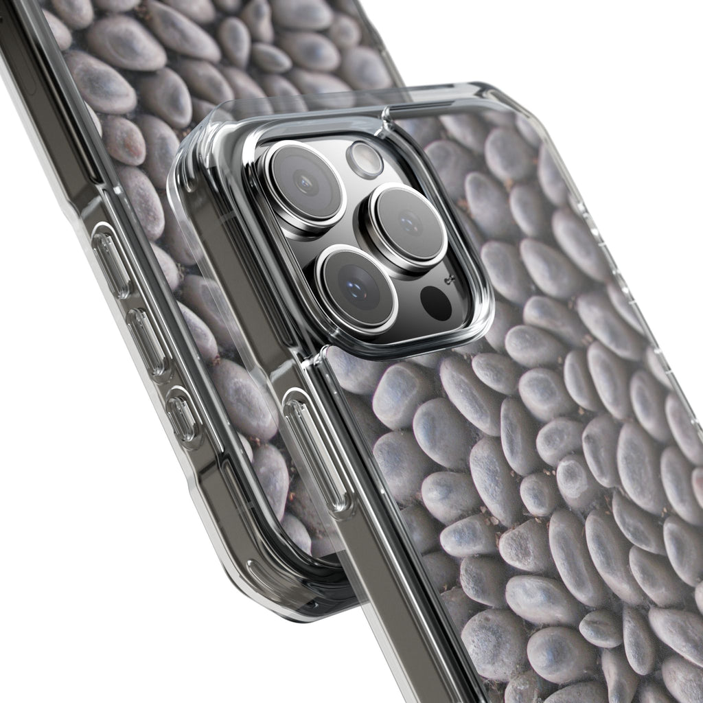 Gray Pebble Pattern Phone Case | Magnetic Clear Impact Case