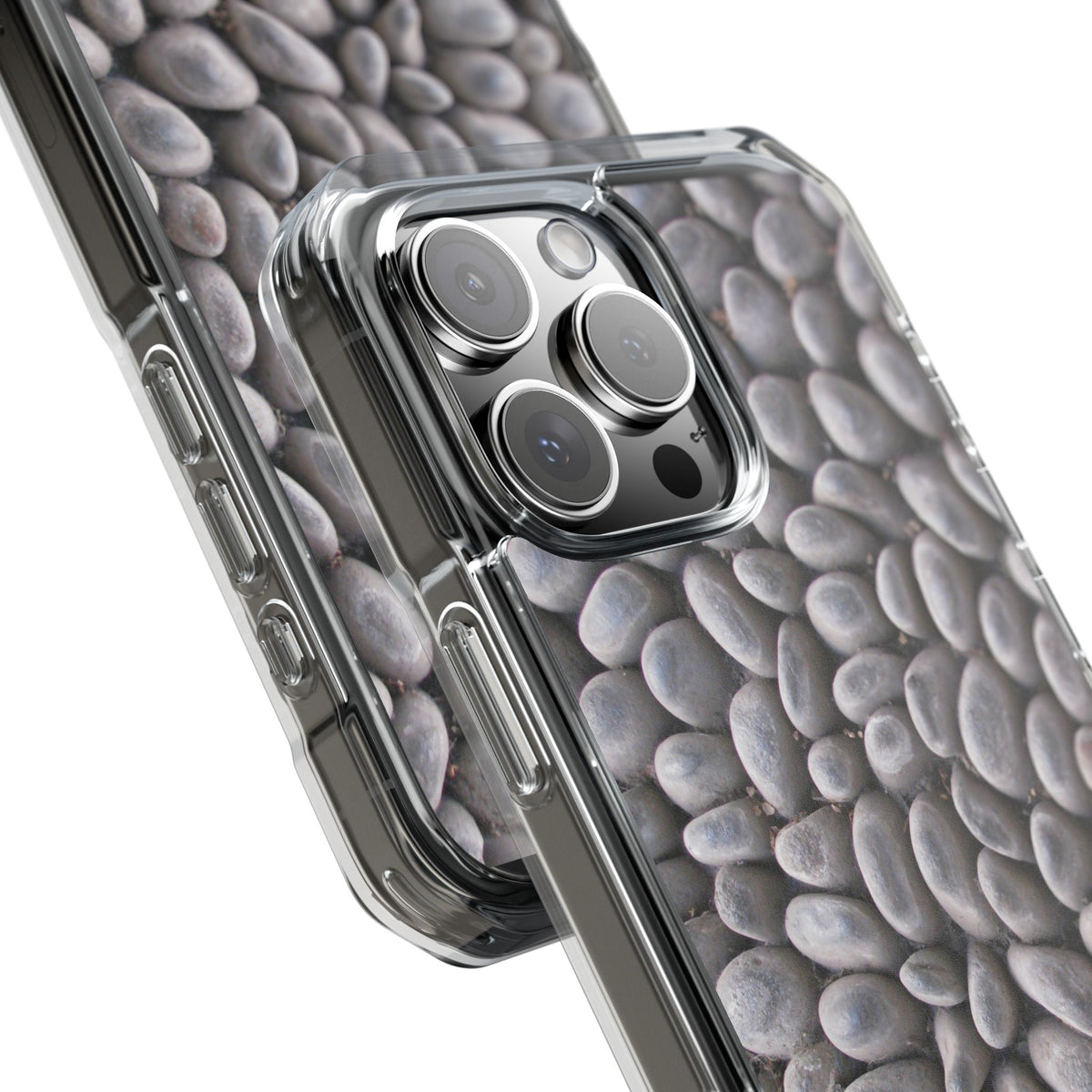 Gray Pebble Pattern Phone Case | Magnetic Clear Impact Case
