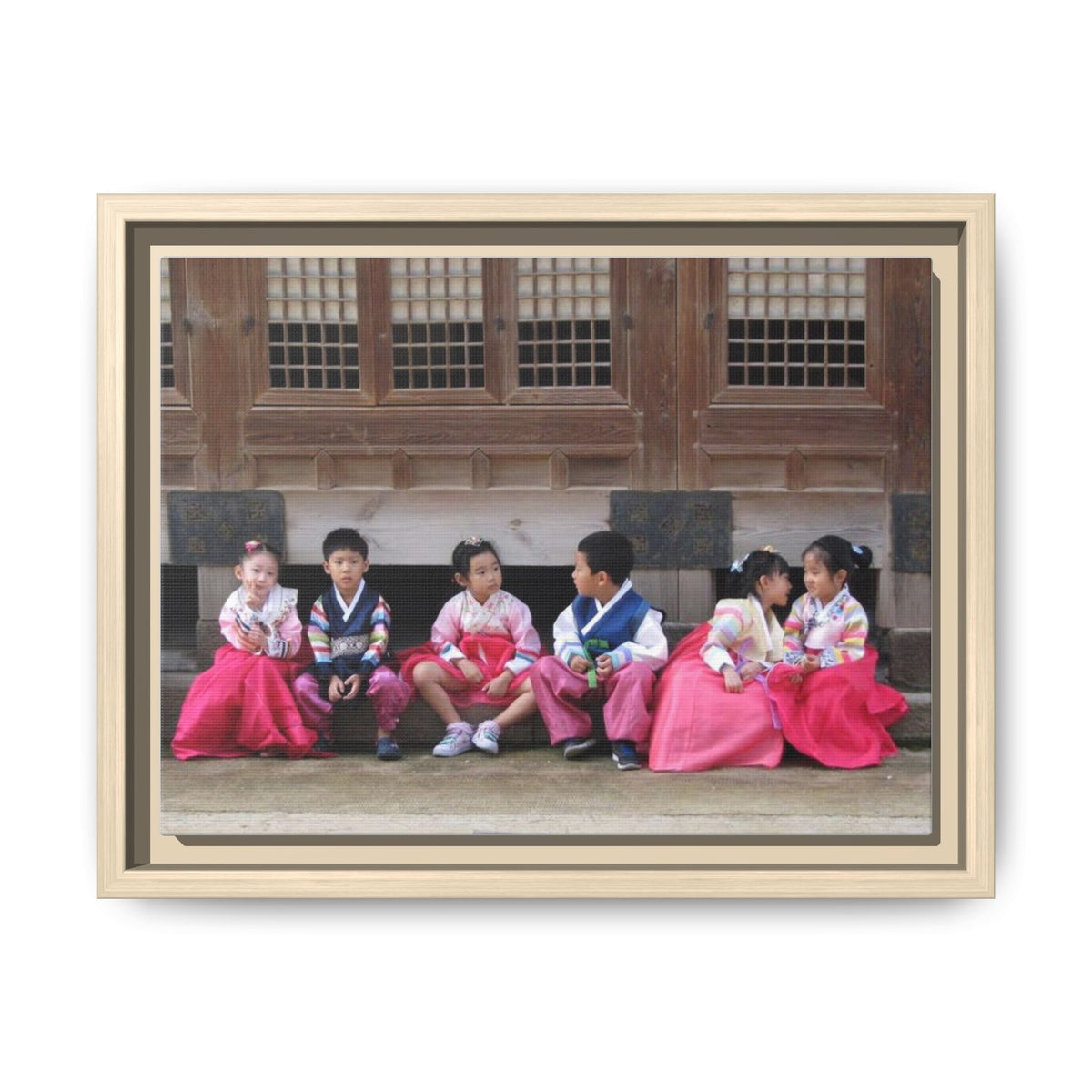 Framed Canvas Korean Hanbok Children Wall Art