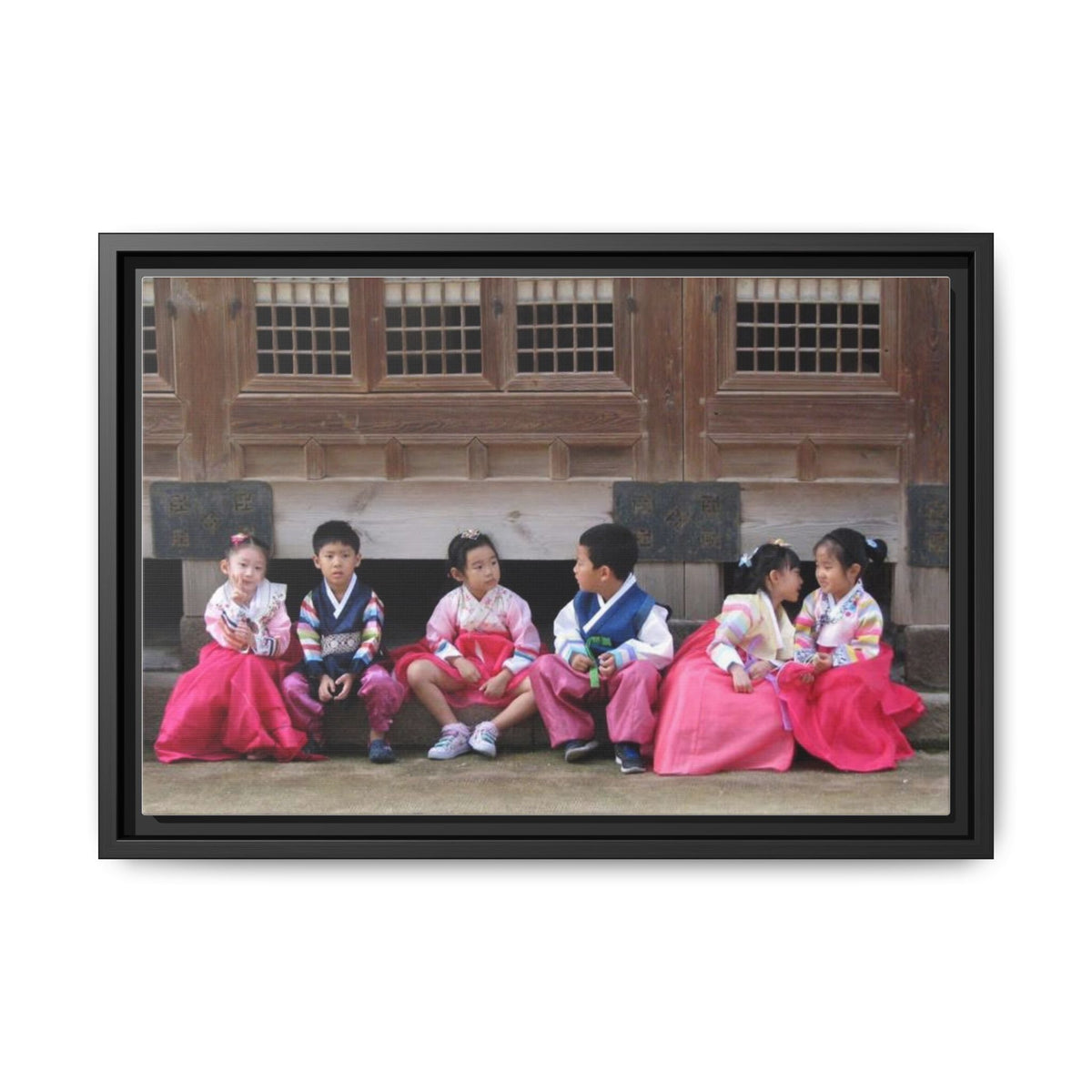 Framed Canvas Korean Hanbok Children Wall Art
