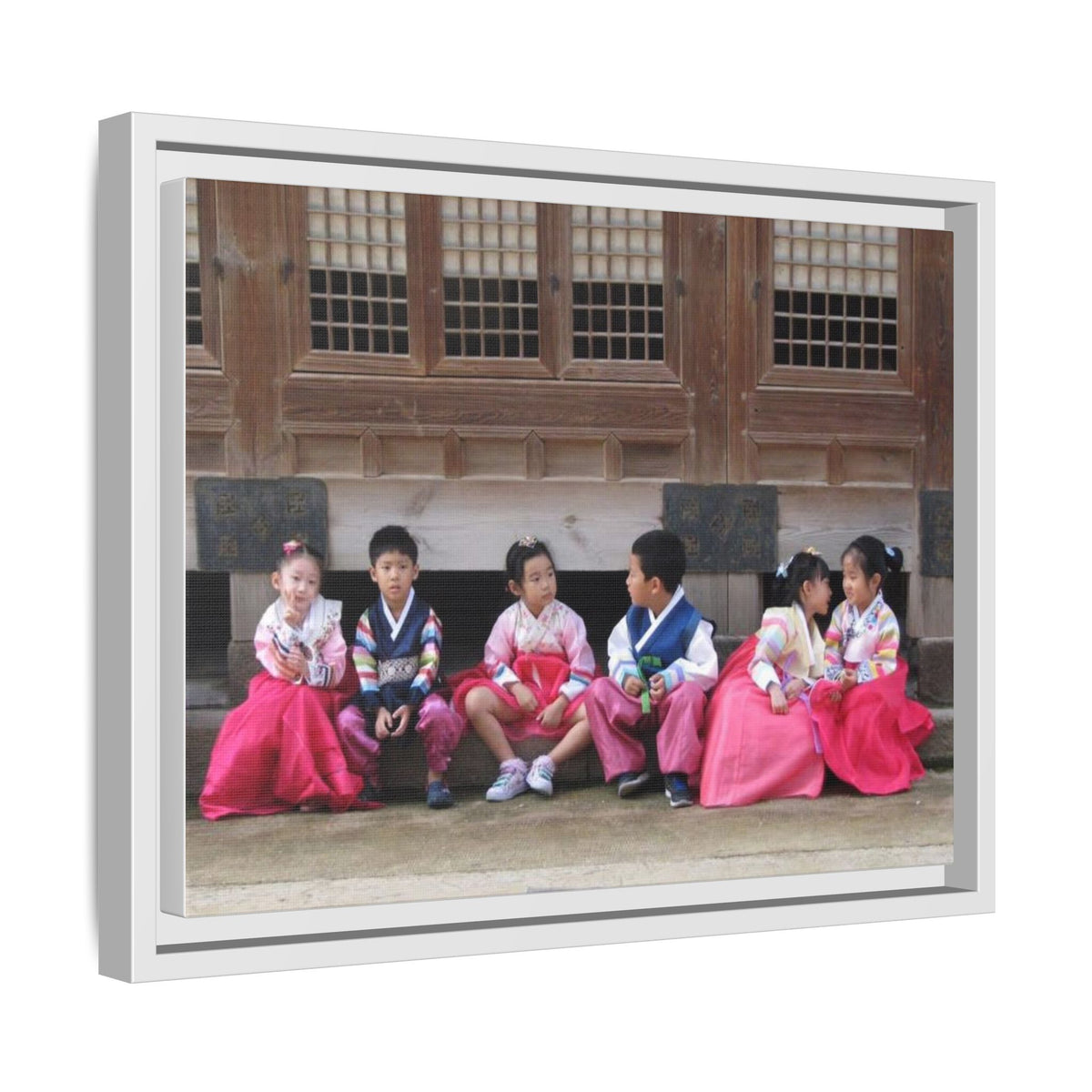 Framed Canvas Korean Hanbok Children Wall Art