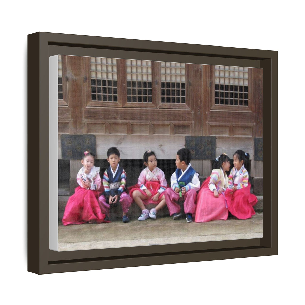 Framed Canvas Korean Hanbok Children Wall Art