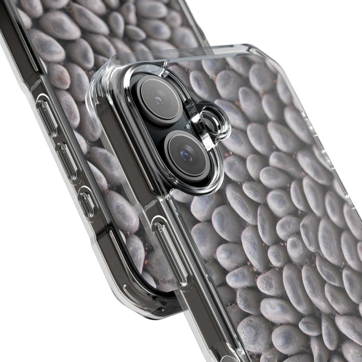 Gray Pebble Pattern Phone Case | Magnetic Clear Impact Case