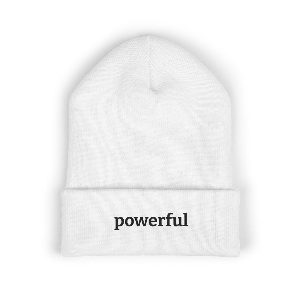 Powerful Embroidered Cuffed Beanie