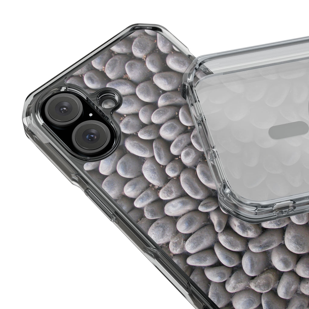 Gray Pebble Pattern Phone Case | Magnetic Clear Impact Case