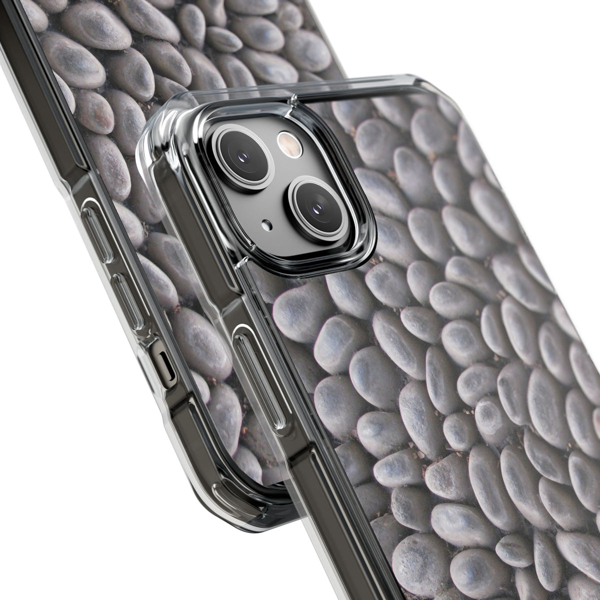 Gray Pebble Pattern Phone Case | Magnetic Clear Impact Case