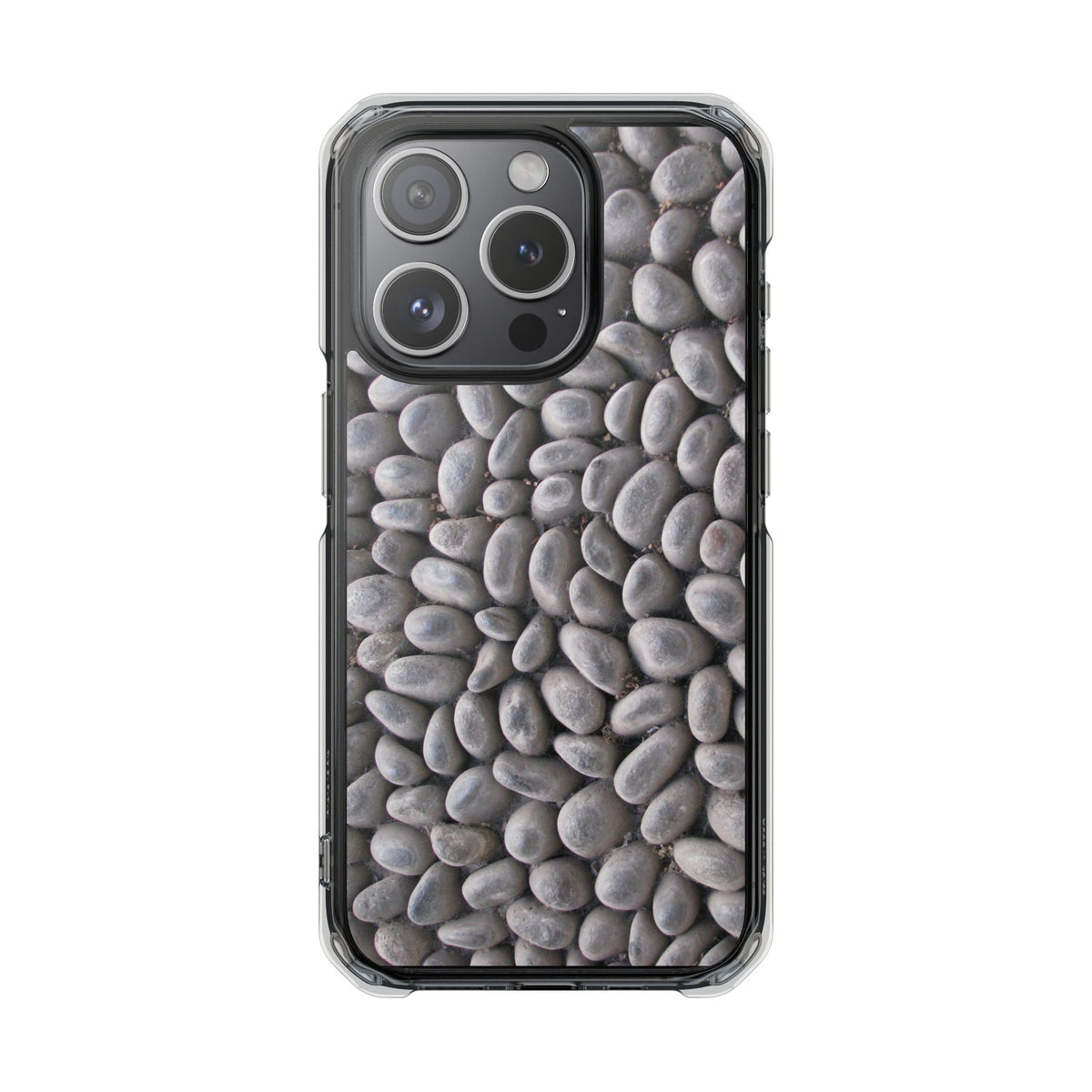 Gray Pebble Pattern Phone Case | Magnetic Clear Impact Case