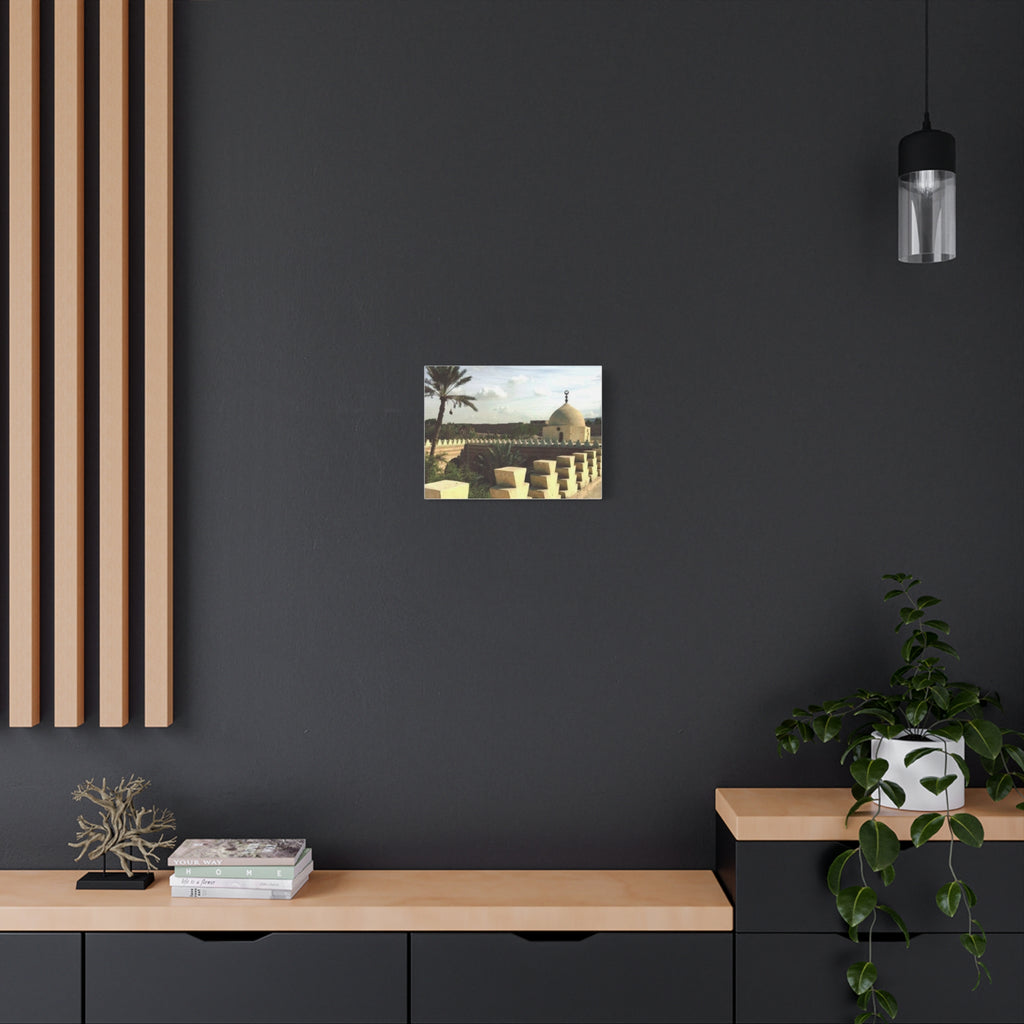 Desert Mosque Landscape Matte Canvas