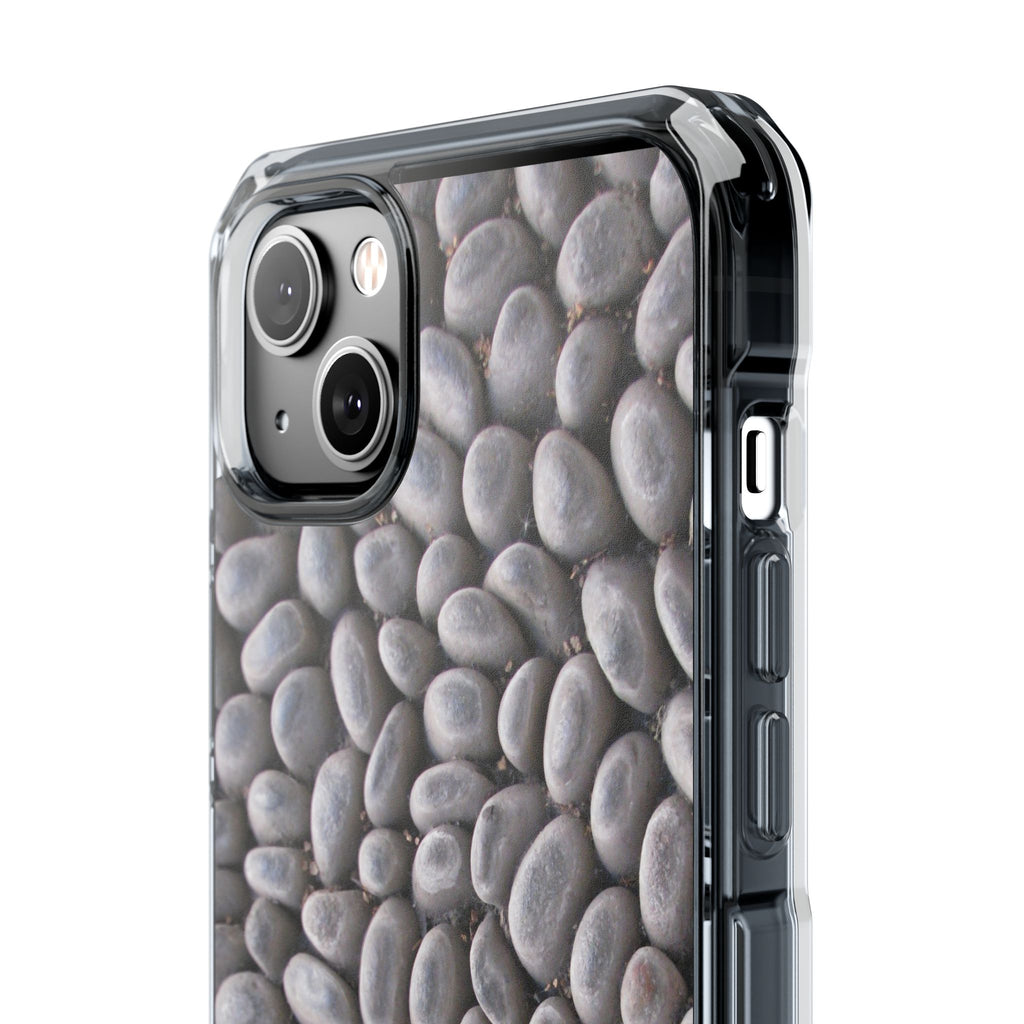 Gray Pebble Pattern Phone Case | Magnetic Clear Impact Case