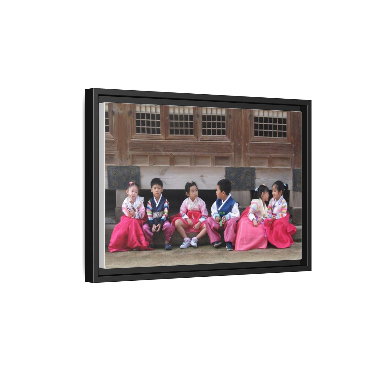 Framed Canvas Korean Hanbok Children Wall Art