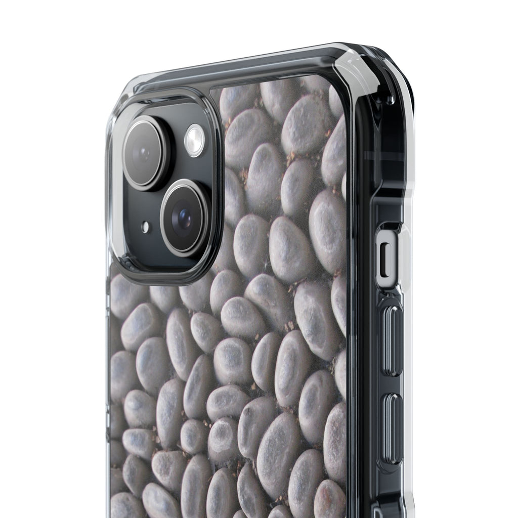 Gray Pebble Pattern Phone Case | Magnetic Clear Impact Case