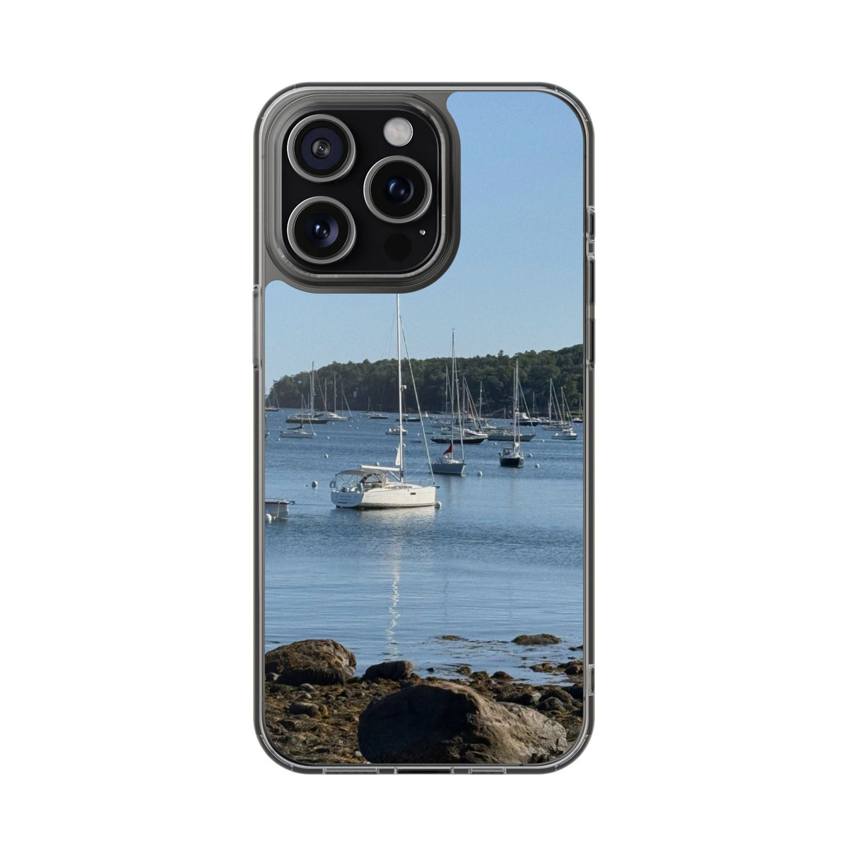 Sailboats on Harbor Phone Case | Clear Magnetic Case