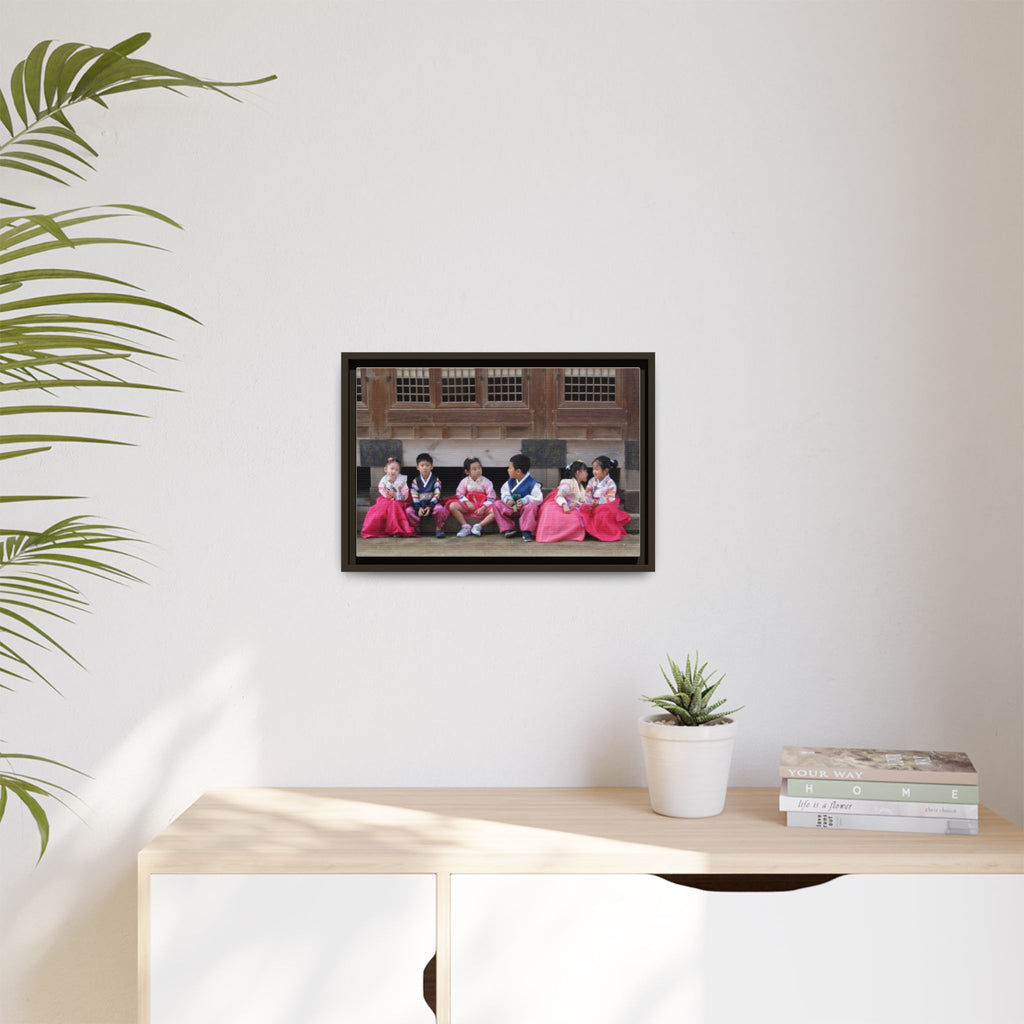 Framed Canvas Korean Hanbok Children Wall Art