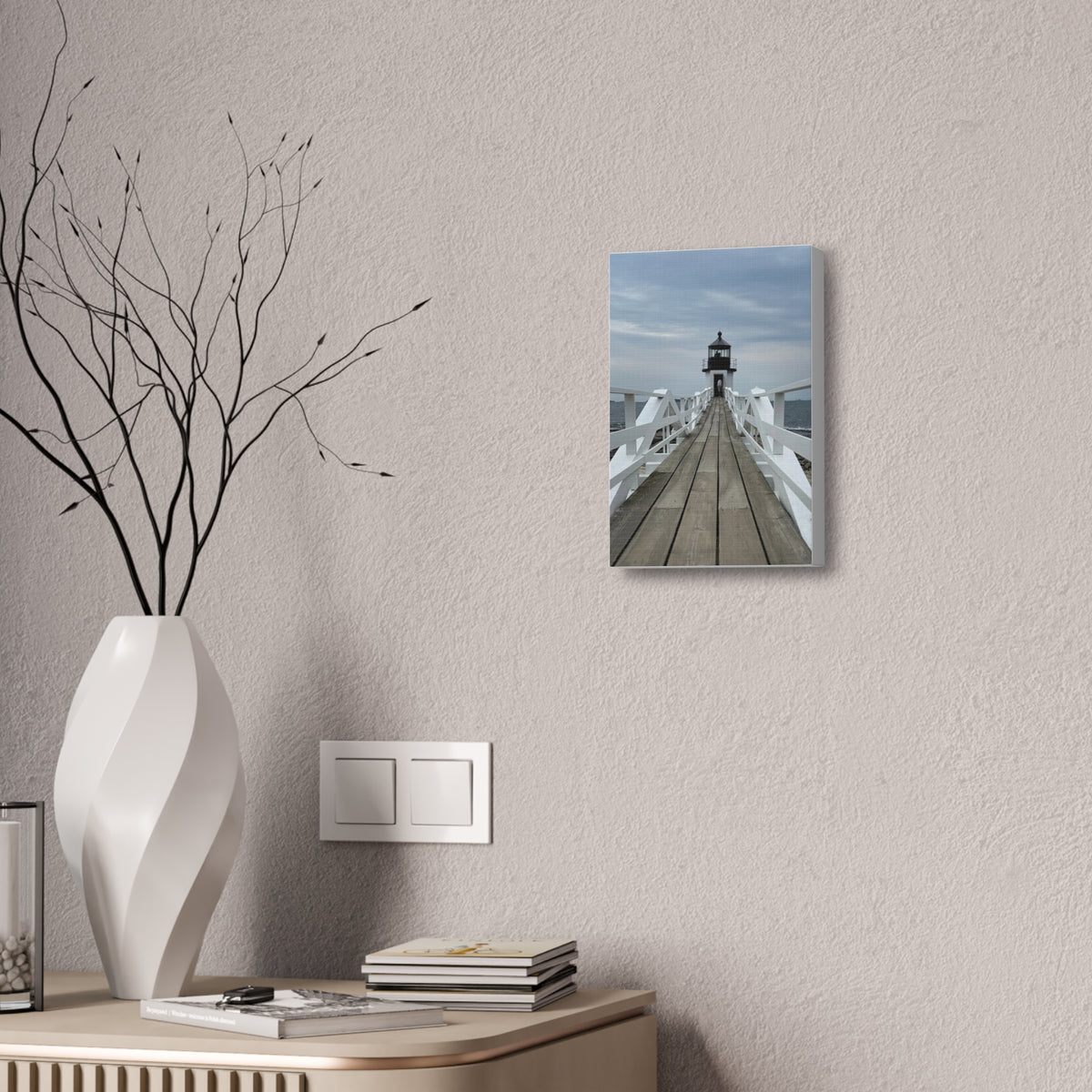 Stretched Canvas Lighthouse Pier Wall Art