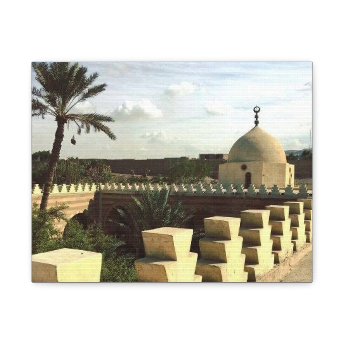 Desert Mosque Landscape Matte Canvas