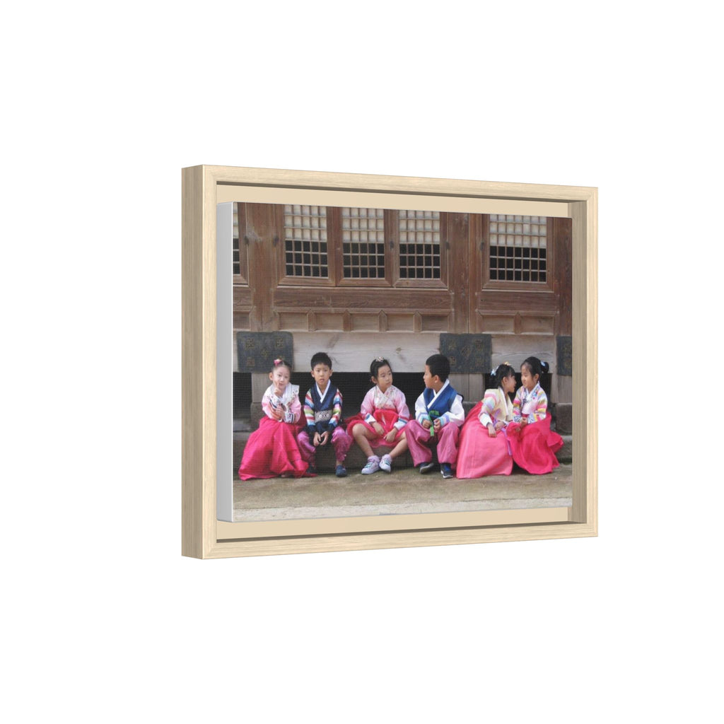 Framed Canvas Korean Hanbok Children Wall Art