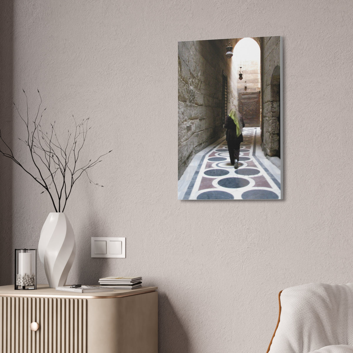 Stretched Canvas Wall Art – Historic Stone Alleyway Photography