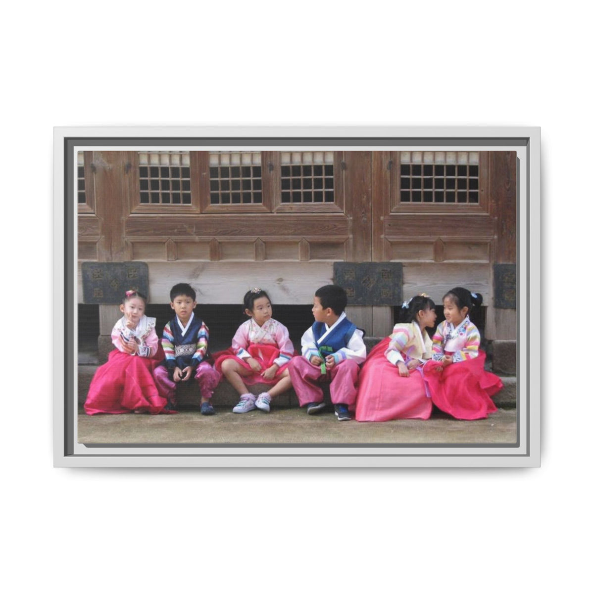 Framed Canvas Korean Hanbok Children Wall Art