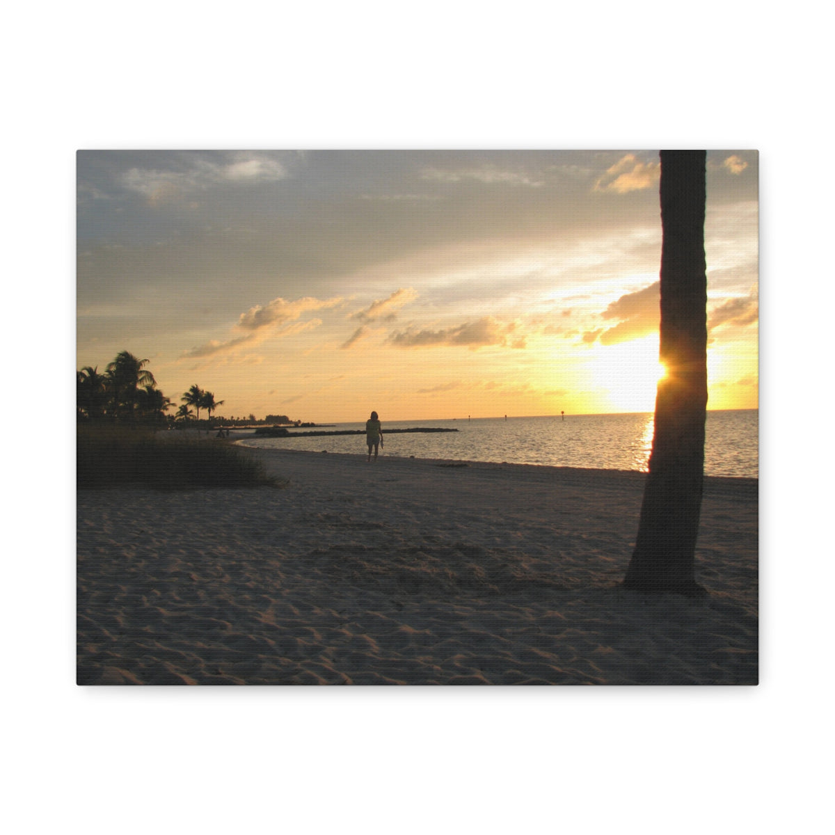 Sunset Beach Stretched Canvas Wall Art