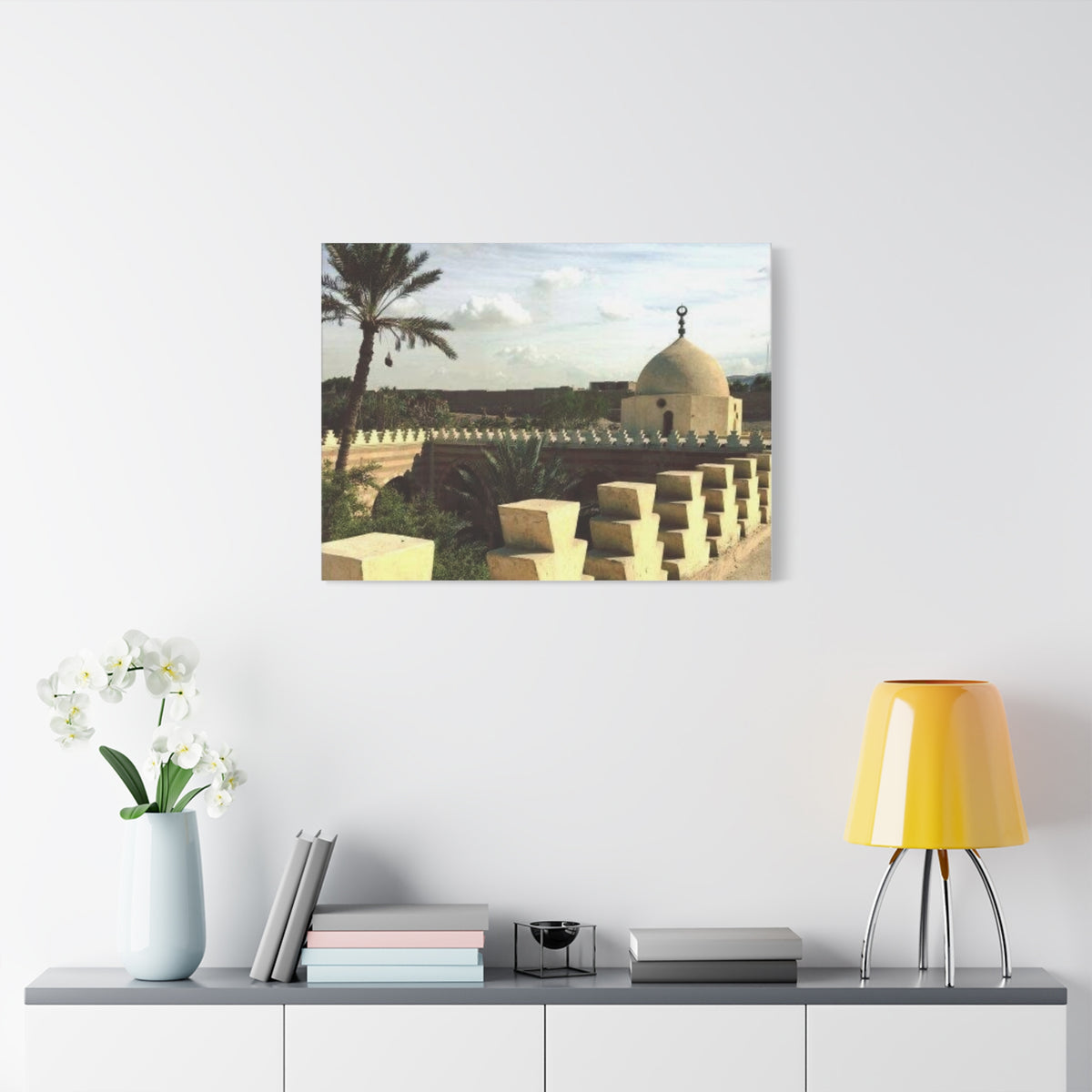 Desert Mosque Landscape Matte Canvas