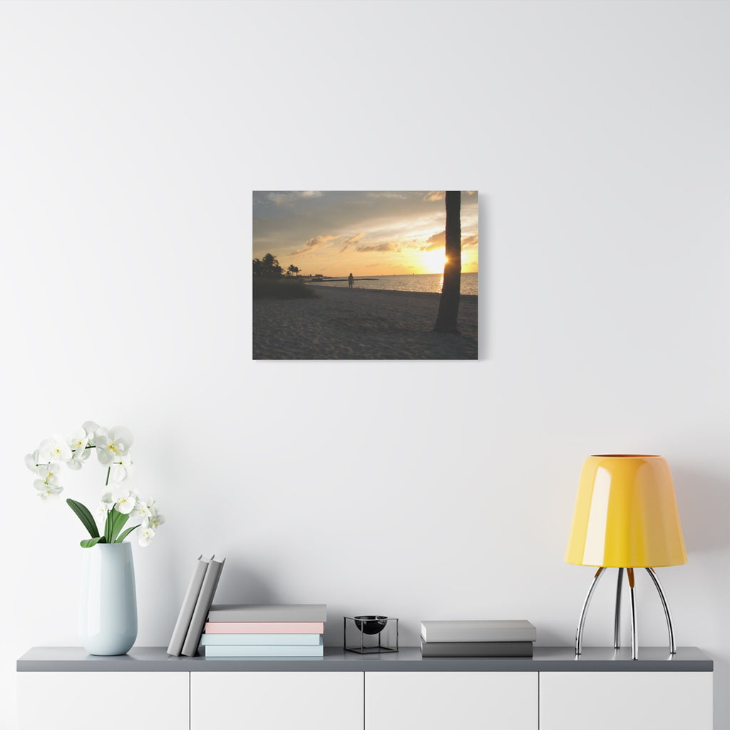 Sunset Beach Stretched Canvas Wall Art