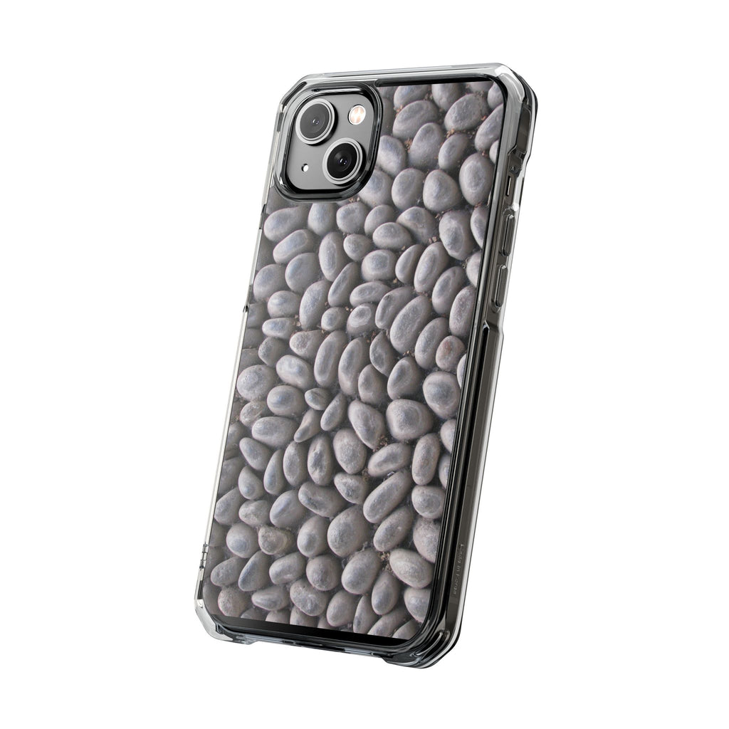 Gray Pebble Pattern Phone Case | Magnetic Clear Impact Case