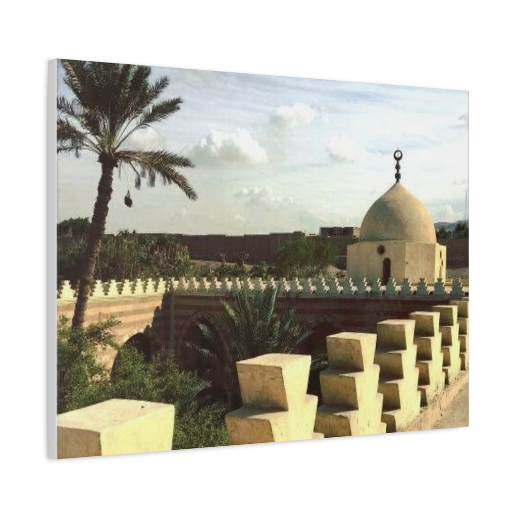 Desert Mosque Landscape Matte Canvas
