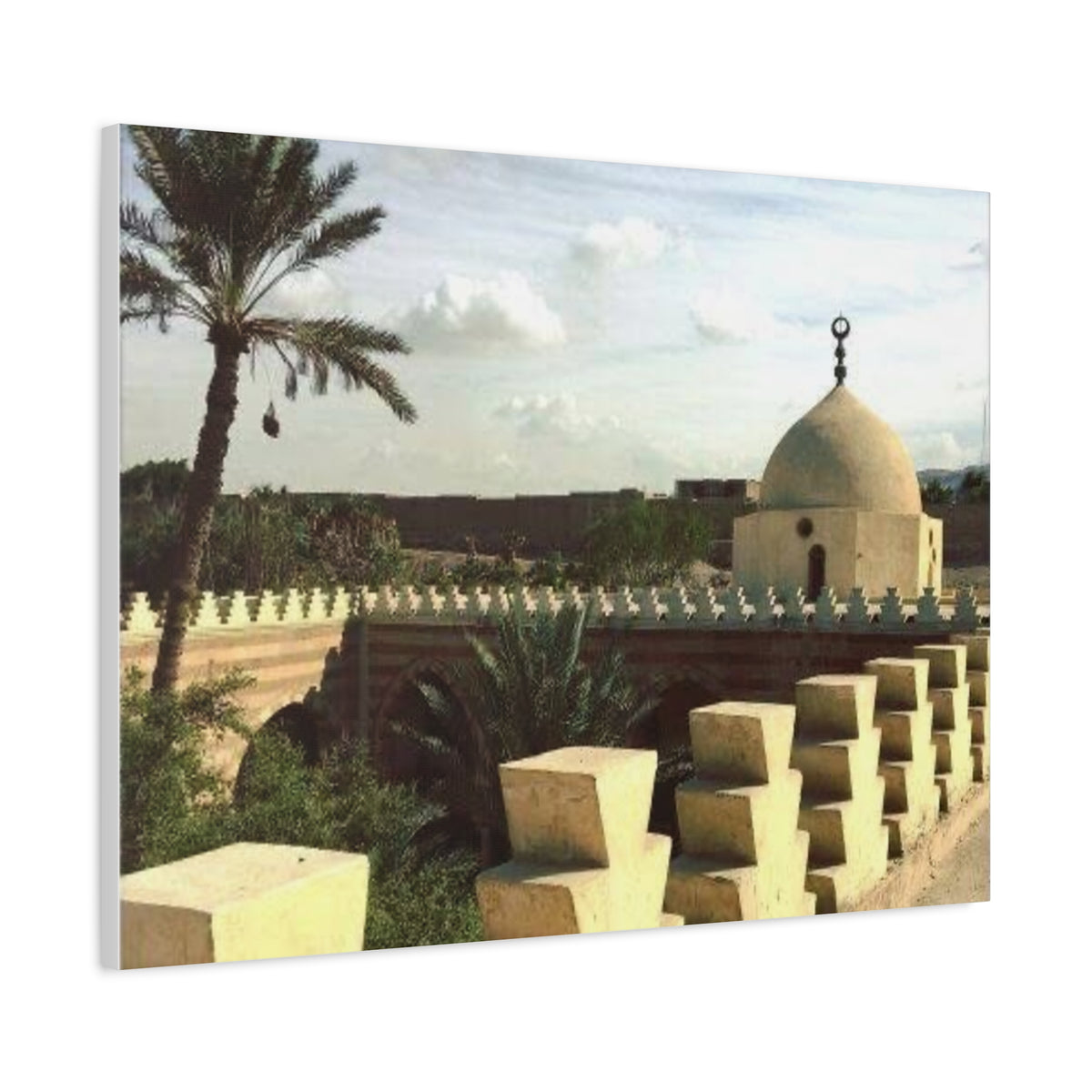 Desert Mosque Landscape Matte Canvas