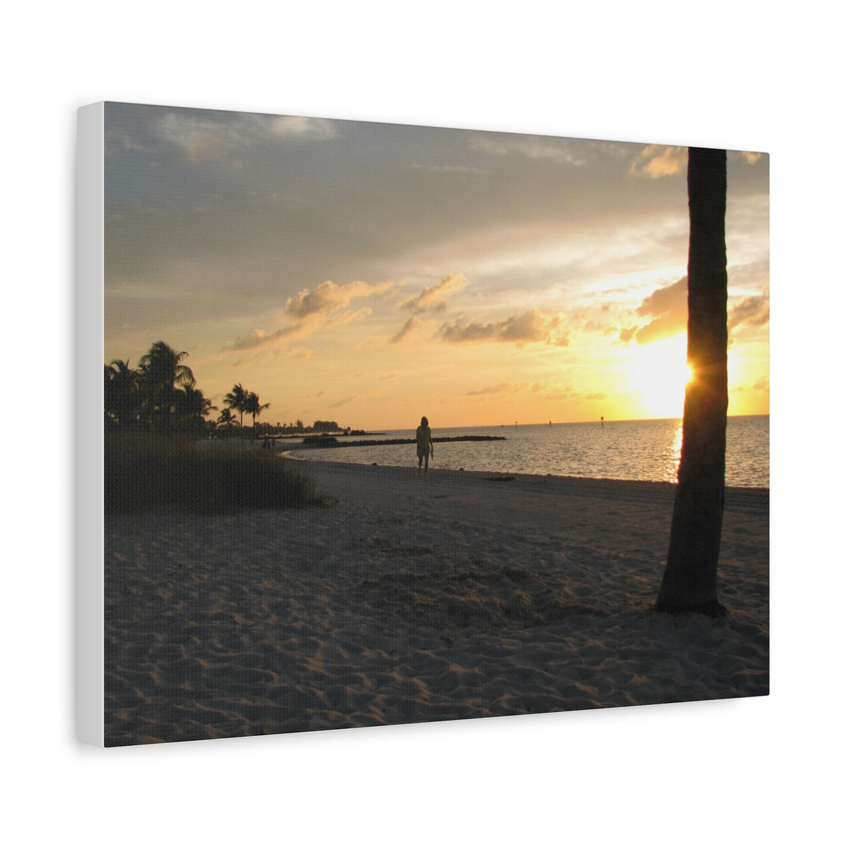 Sunset Beach Stretched Canvas Wall Art