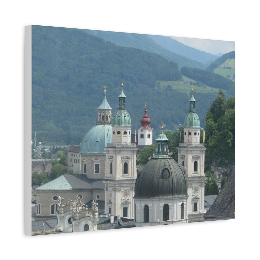 Salzburg Cathedral Austrian Alps Matte Canvas