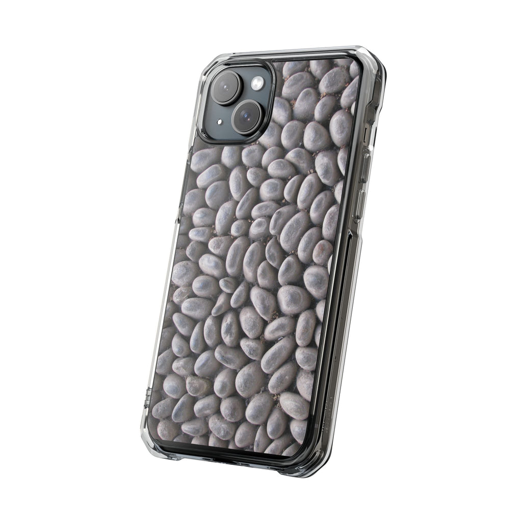 Gray Pebble Pattern Phone Case | Magnetic Clear Impact Case