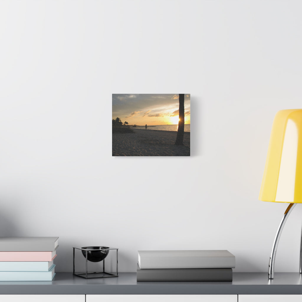 Sunset Beach Stretched Canvas Wall Art