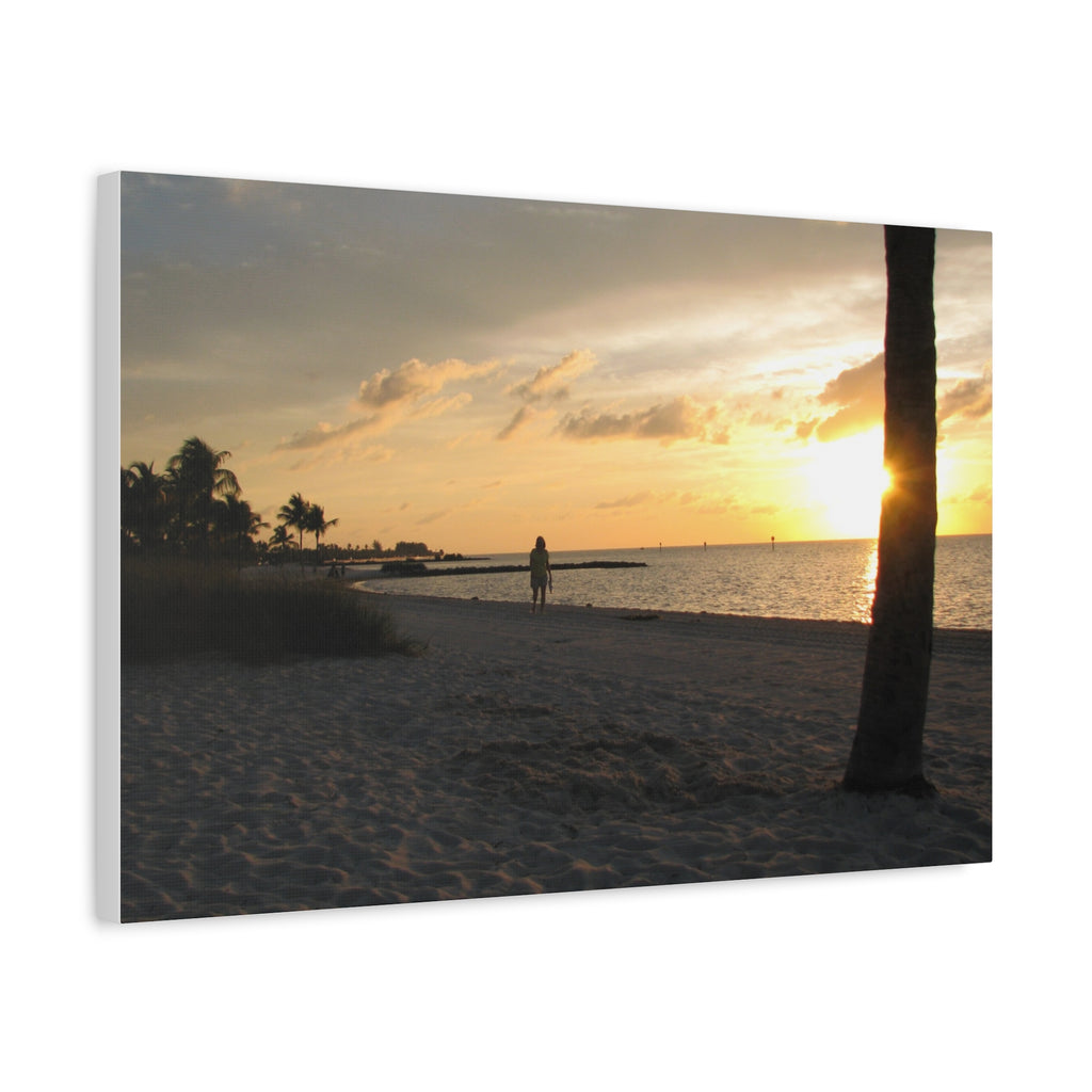 Sunset Beach Stretched Canvas Wall Art