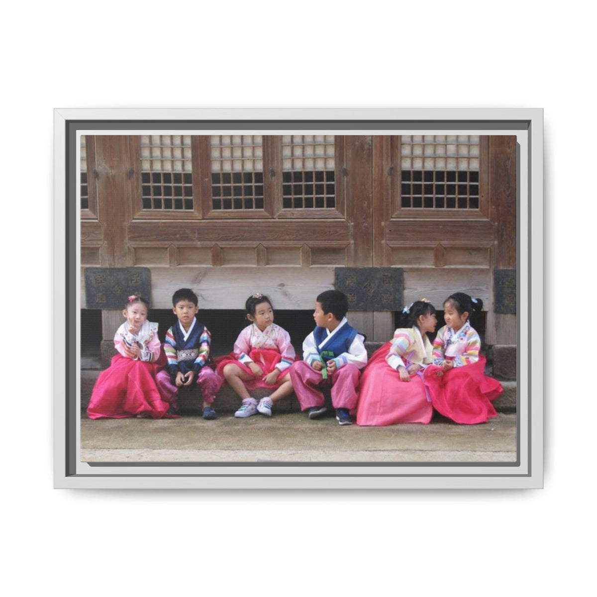 Framed Canvas Korean Hanbok Children Wall Art