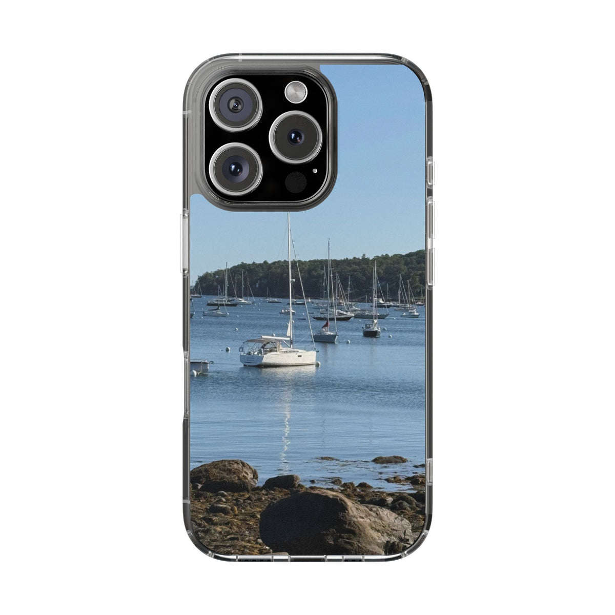 Sailboats on Harbor Phone Case | Clear Magnetic Case